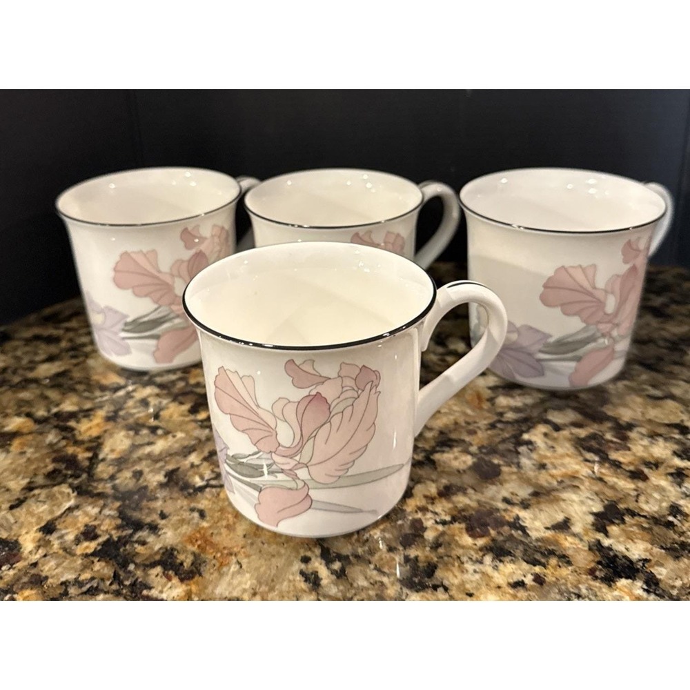 New Decade By Noritake Cafe Du Soir Coffee Cup Mug Only Set Of 4 Japan Vintage
